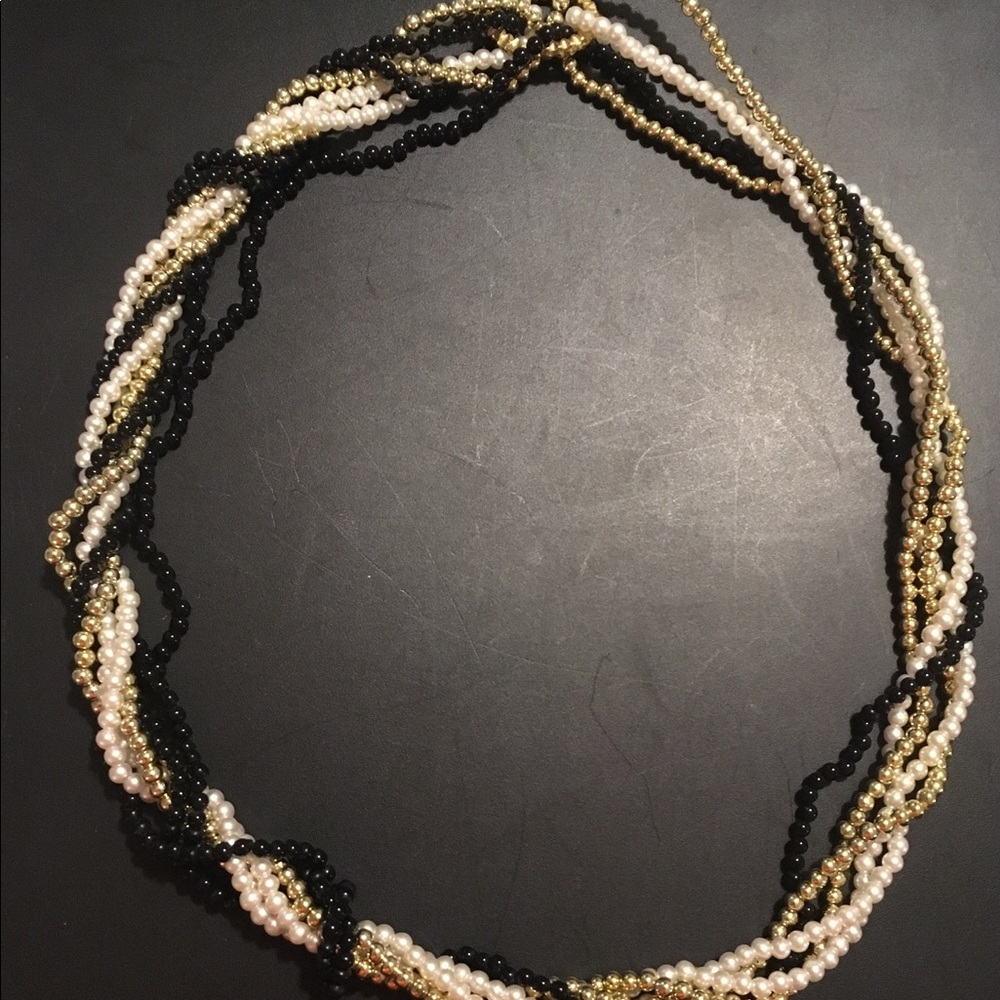 Vintage Black/White/ Gold Faux Pearls